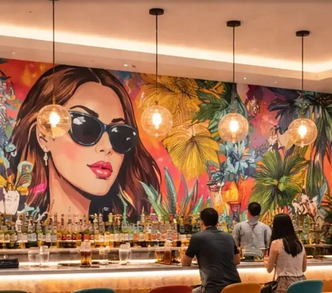 Commerces & enseignes — Portrait pop & jungle tropicale · bar