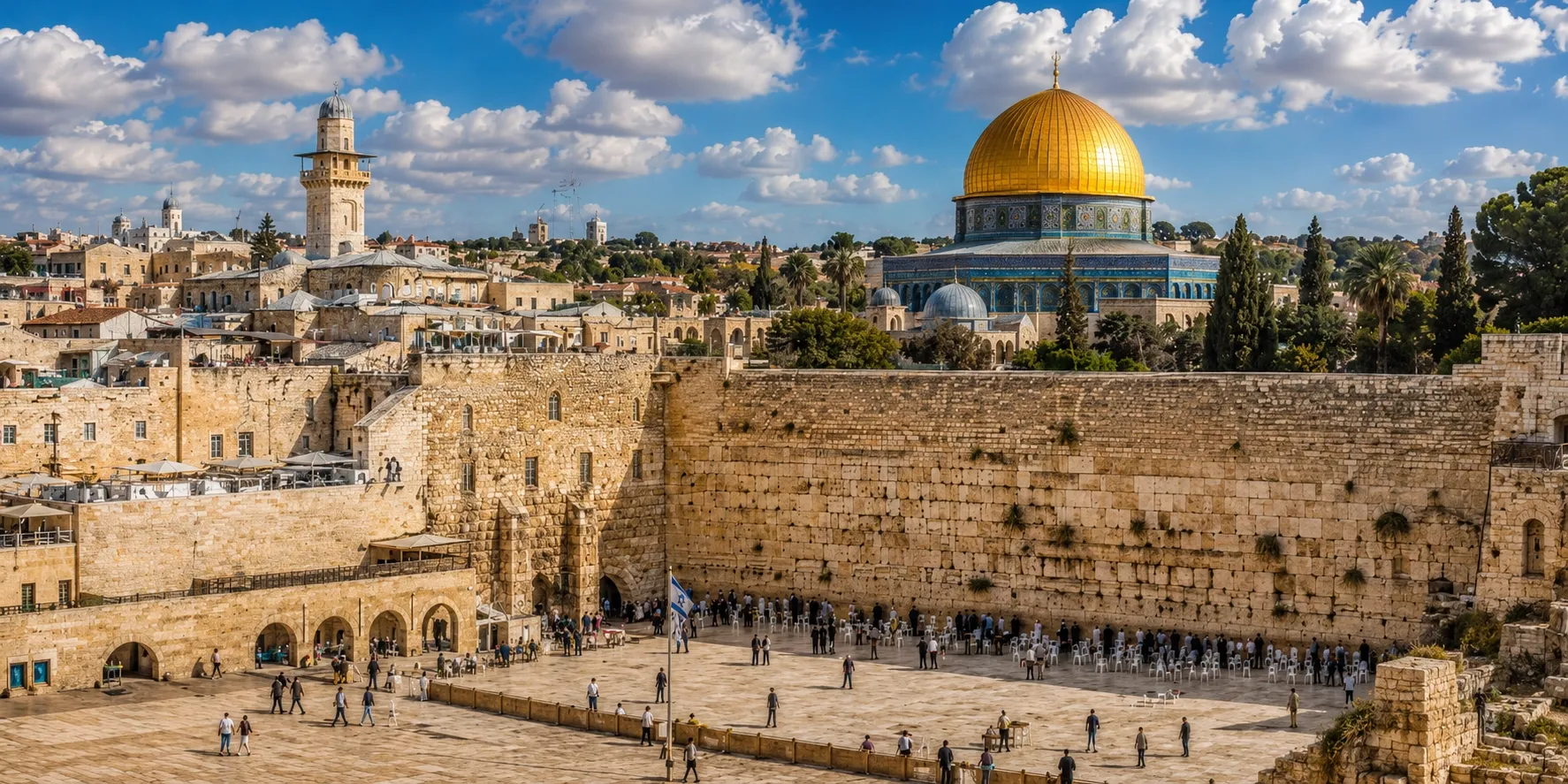 Monde juif — Le Kotel & l’esplanade dorée · jour