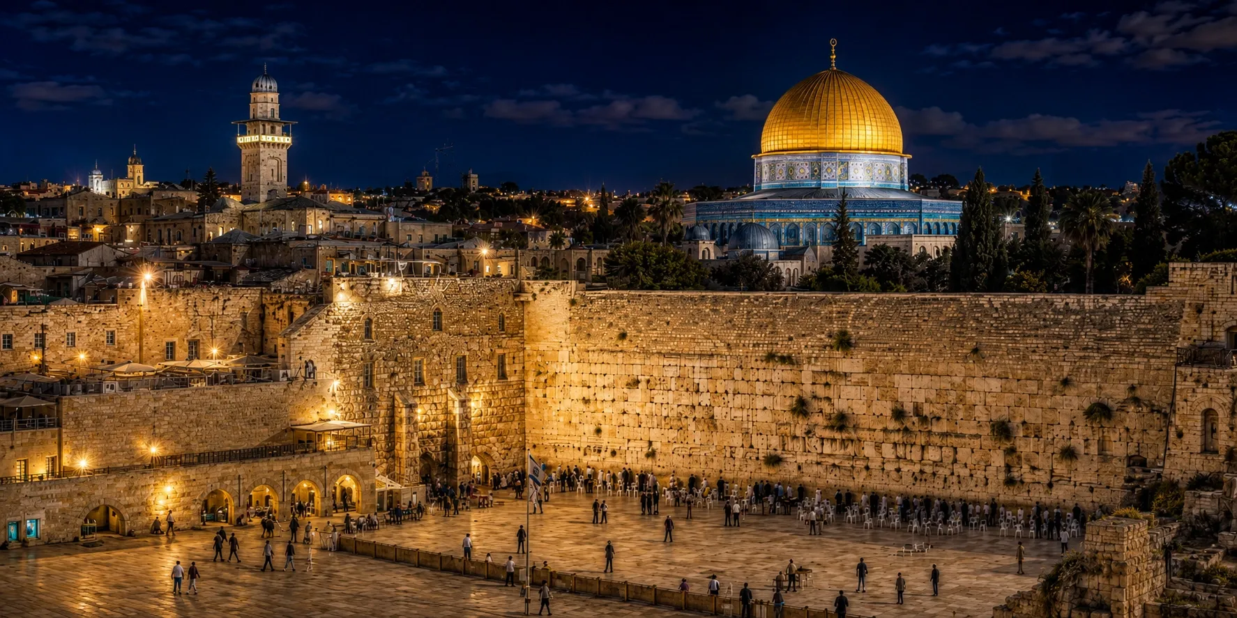 Monde juif — Le Kotel illuminé · nuit